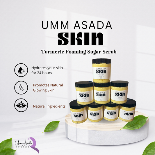 Umm Asada Turmeric Foaming Sugar Scrub 16oz.